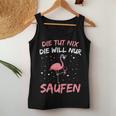 Women's Die Tut Nix Die Will Nur Saufen Flamingo Wine Alcohol Party Tank Top Frauen Lustige Geschenke