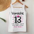 13Th Birthday Girl -Orsicht 13 Years Nager Tank Top Frauen Lustige Geschenke