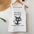 Donna Cat Its Fine I'm Fine Everything Is Fine Nurse Teacher Con Collo A Canotta da donna Regalos divertidos