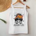 Granny Messy Bun Spooky Pumpkin Grandma Halloween Costume Women Tank Top Personalized Gifts