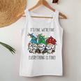 It's Fine We're Fine Everything Is Fine Gnome Teacher Xmas Women Tank Top Personalized Gifts
