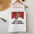 Save A Horse Ride A Cowgirl Lesbian Lgbt Pride Month Women Tank Top Personalized Gifts
