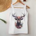 Stag With Roses Flowers Oktoberfest Costume Dirndl Tank Top Frauen Lustige Geschenke