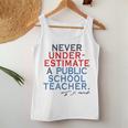 Never Underestimate A Public School Teacher Coach Quote Women Tank Top Unique Gifts