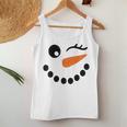 Winter Snowman Face Wink Eye Christmas Xmas For Girl Womens Women Tank Top Personalized Gifts