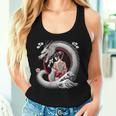 Arte Del Tatuaje De Geisha Y Dragón Cuello Camiseta sin mangas para mujer Regalos para ella