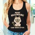 Best Siamese Cat Mom Ever Mama Gatos Madre Gato Siamese Camiseta sin mangas para mujer Regalos para ella
