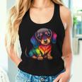 Cute Dachshund Wiener Wurst Dog Mama Papa Colourful Dachshund Tank Top Frauen Geschenke für Sie