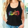 Donna Love Is Love Rainbow Splatter Lgbt Pride Gay Pride Con Collo A Canotta da donna Regalos para ella