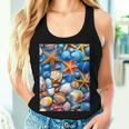 Donna Seashell Starfish Seahorse Tropical Beach Summer Ocean Con Collo A Canotta da donna Regalos para ella