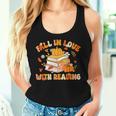 Fall In Love With Reading Book Autumn Pumpkins And Teachers Women Tank Top Gifts for Her
