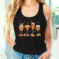 Hello Fall Autumn Leaves Pumpkin Wine Glasses Drinking Party Women Tank Top Gifts for Her