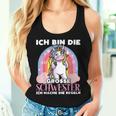 Ich Bin Die Große Schwester Schwewister Girls' Unicorn Tank Top Frauen Geschenke für Sie