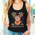 Kindergarten Squad Plaid Reindeer Santa Teacher Christmas Women Tank Top Gifts for Her