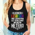 Lieber Lesbian Und Lebensfroh Lesbian Lgbtq Pride Women's Tank Top Frauen Geschenke für Sie