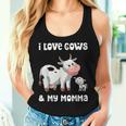 I Love Cows And My Momma Mamá Mamá Madre Madre Hijo Hija Camiseta sin mangas para mujer Regalos para ella