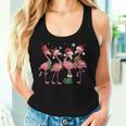 Pink Flamingo Santa Hat Christmas Tree Lights Flamingo Lover Women Tank Top Gifts for Her