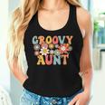 Retro Groovy Aunt 1St Birthday Auntie Matching Family Hippie Women Tank Top Gifts for Her