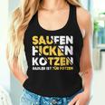 Saufen Ficken Kotzen Radler Ist Für Fotzen Beer Party Saufen Tank Top Frauen Geschenke für Sie