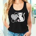 Simpatico Gatto Cuore Amore Divertente Gatti Amante Best Cat Mama Canotta da donna Regalos para ella