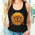 Sunflower Butterfly Floral Vintage Cool Graphic Women Tank Top Gifts for Her