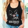 Walz Mind Your Own Damn Business Harris Waltz Cat Lady Women Tank Top Gifts for Her