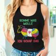 Women's Komme Was Wolle Knitting Crochet Tank Top Frauen Geschenke für Sie