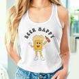 Cerveza Feliz Retro Divertido Dibujos Animados Cool Beer Beer Lovers Fun Camiseta sin mangas para mujer Regalos para ella