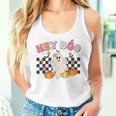 Cute Ghost Hey Boo Halloween Girl Fall Pumpkin Women Tank Top Gifts for Her