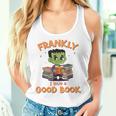 Cute Halloween Teacher Librarian Frankenstein Reading Books Women Tank Top Gifts for Her