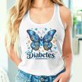 Diabetes Awareness Butterfly Diabetes Blue Ribbon T1d Women Women Tank Top Gifts for Her Diabetes Awareness Butterfly Diabetes Blue Ribbon T1d Women Women Tank Top Gifts for Her