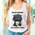 Guten Morgen Ein Ganz Dünne Kaffee Cat With Coffee Gray Tank Top Frauen Geschenke für Sie