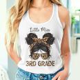 Hello 3Rd Grade Messy Hair Bun Girl Leopard Back To School Women Tank Top Gifts for Her