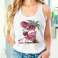 Palm Flamingo Pink Beach Tree Summer Vacation Women Tank Top Gifts for Her