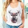 Stag With Roses Flowers Oktoberfest Costume Dirndl Tank Top Frauen Geschenke für Sie