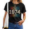 50° Compleanno Uomini 50 Anno Retro Donne Nati Nel 1974 Maglietta da donna