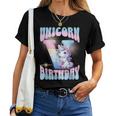 Adorabile Unicorno Iniziale Compleanno Ragazze Famiglia Grafica Maglietta da donna