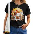 Adorable Ghost Snug Halloween Cozy Autumn Vibes Fall Season Women T-shirt