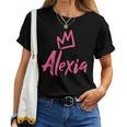 Alexia La Regina Corona Rosa E Nome Per Donne Chiamata Alexia Maglietta da donna