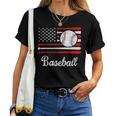American Flagintage Baseball Flag Dad Mom Maglietta da donna