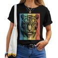 Bengal Tiger Portraitintage Style Dog Mum Dad T-shirt Frauen