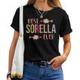 Best Sorella Ever Italian Sister Leopard Floral T-shirt Frauen