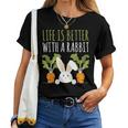 Conigli Life Is Better With A Rabbit Cute Pet Bunny Maglietta da donna