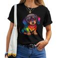 Cute Dachshund Wiener Wurst Dog Mama Papa Colourful Dachshund T-shirt Frauen