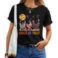 Fall Halloween Chicken Pumpkin Chick Or Treat Spooky Women T-shirt