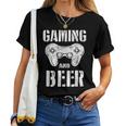 Gaming And Beer Game Control Retroideo Game Player T-shirt Frauen