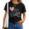 Große Schwester 2024 Big Sister 2024 Girls' Heart T-shirt Frauen