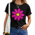 Happy Pink Daisy 60S 70S Retrointage Hippie T-shirt Frauen