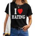 I Heart Love Odiare Sarcastico Pessimista Loner Maglietta da donna