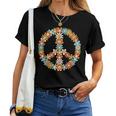 Hippie Peace Sign Groovy Flower 60S 70S Retro Outfit Women T-shirt